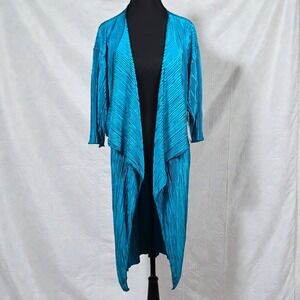 LuLaRoe Shirley Kimono Accordion Pleat Duster Cover Women Small Blue NWT
